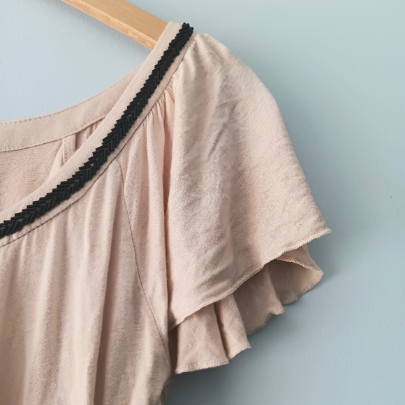 Y2K 2b Bebe Cream Black Beaded Accent Tunic Top M - Picture 4 of 10